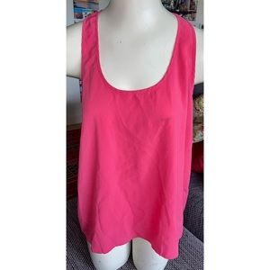 Frenchi, Anthropologie, Pink Racerback Tank Top, Sz L
